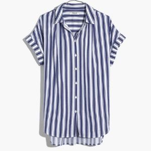 Madewell Central Shirt in Blue Shea Striped